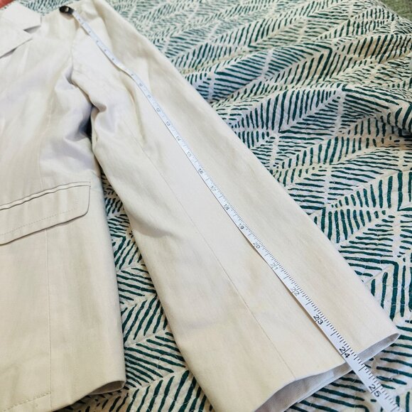 Gap Womens Beige Blazer Jacket Size 14 Cotton Blend Two Button Notch Collar - Picture 8 of 11
